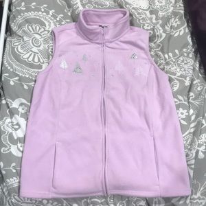 Lavender/ light Pink vest with sparkly trees